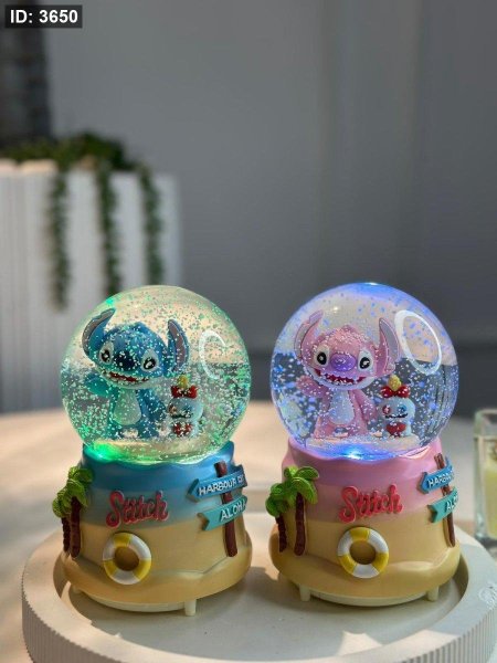 Disney Lilo & Stitch Ohana Light-Up Collectible Snow Globes